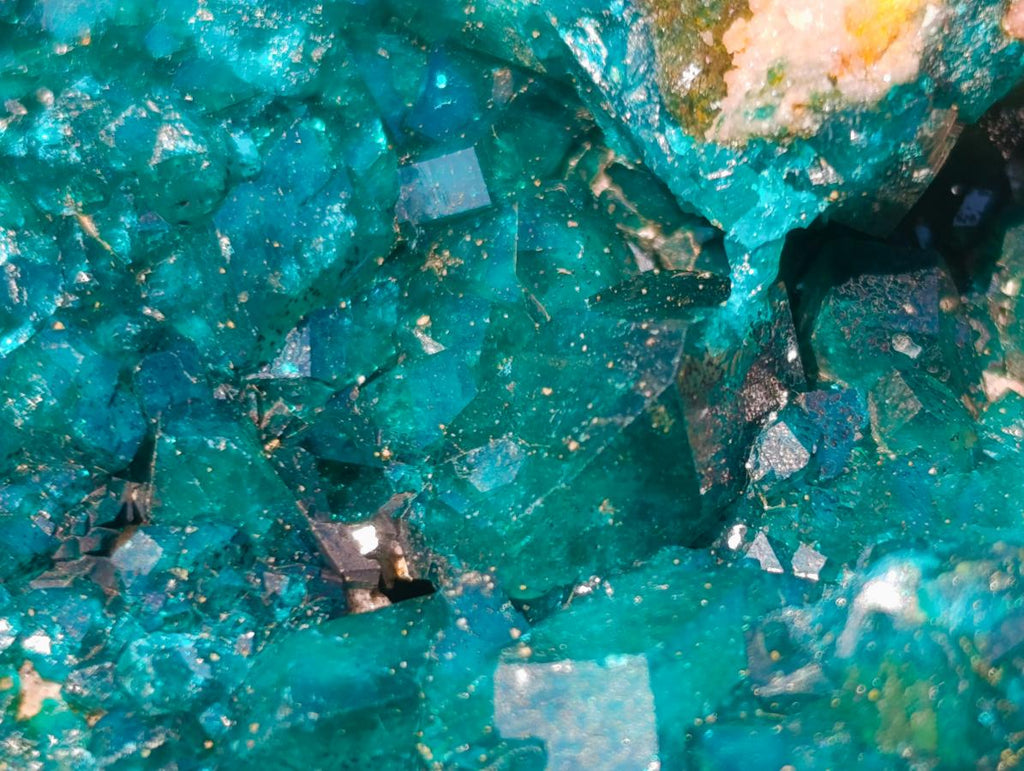 Natural Large Cabinet Size Triangular Dioptase on Dolomite Specimen x 1 From Mashamba East Mine, Congo - Toprock Gemstones and Minerals 
