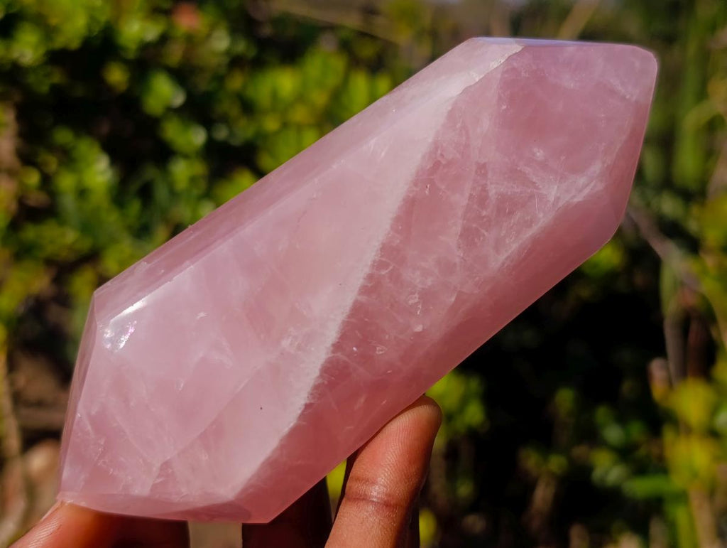Polished Double Terminated Gemmy Rose Quartz Crystals x 6 From Madagascar - Toprock Gemstones and Minerals 