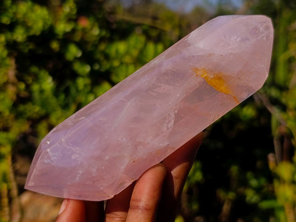 Polished Double Terminated Gemmy Rose Quartz Crystals x 6 From Madagascar - Toprock Gemstones and Minerals 