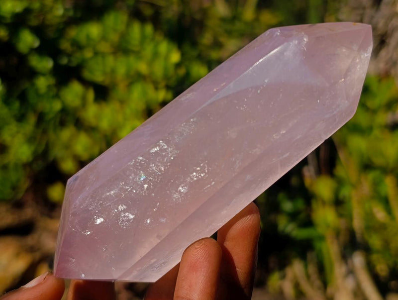Polished Double Terminated Gemmy Rose Quartz Crystals x 6 From Madagascar - Toprock Gemstones and Minerals 