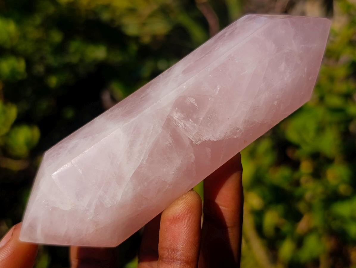 Polished Double Terminated Gemmy Rose Quartz Crystals x 6 From Madagascar - Toprock Gemstones and Minerals 