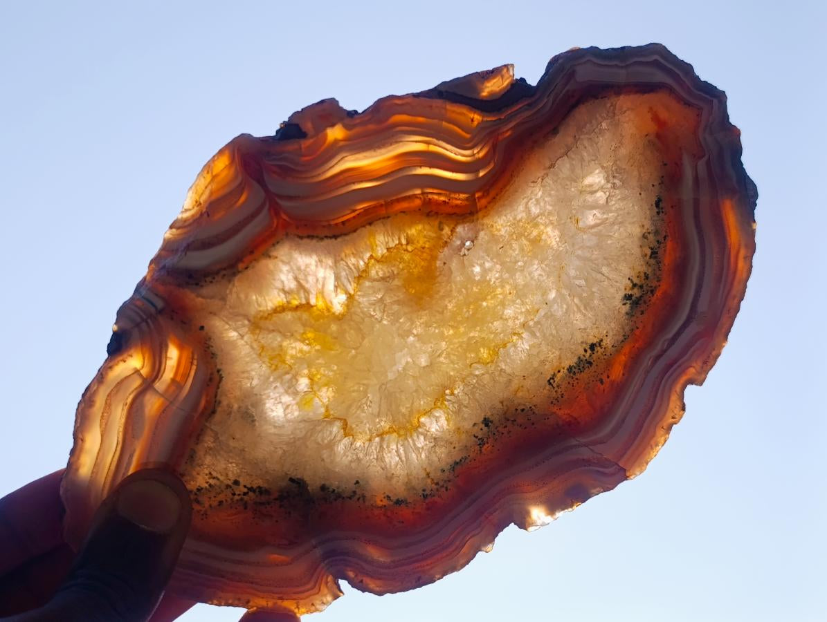 Polished One Side Red Shashe River Agate Slices x 6 From Shashe River, Zimbabwe - Toprock Gemstones and Minerals 