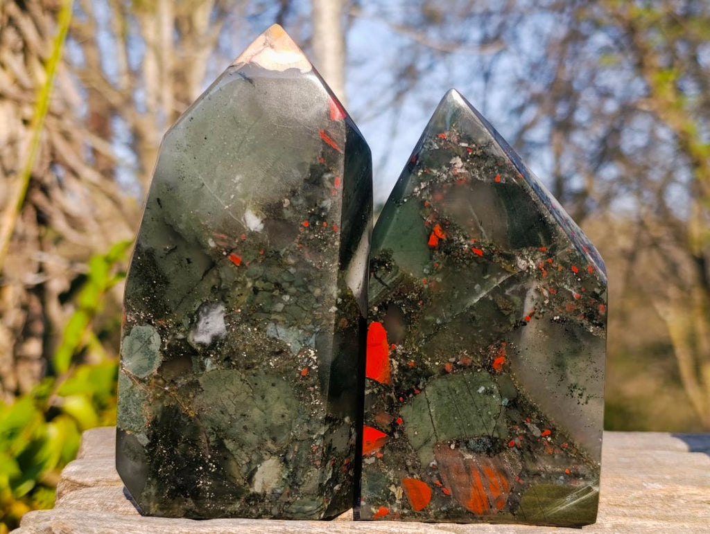 Polished Bloodstone Display Crystals x 3 From Swaziland - Toprock Gemstones and Minerals 