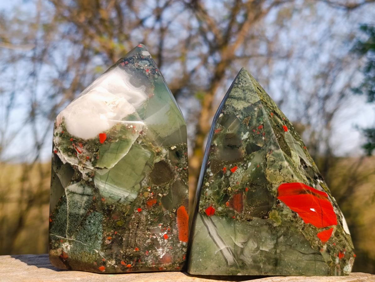 Polished Bloodstone Display Crystals x 3 From Swaziland - Toprock Gemstones and Minerals 