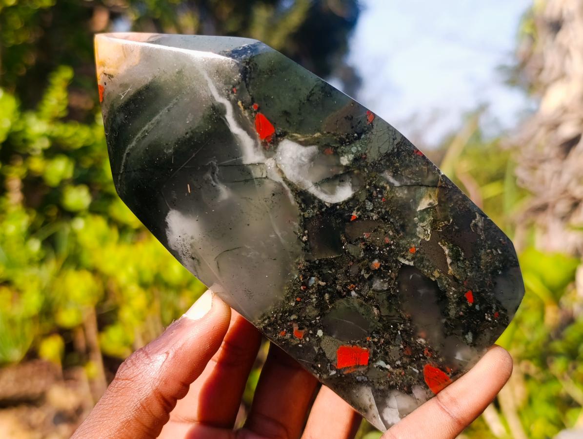 Polished Bloodstone Display Crystals x 3 From Swaziland - Toprock Gemstones and Minerals 