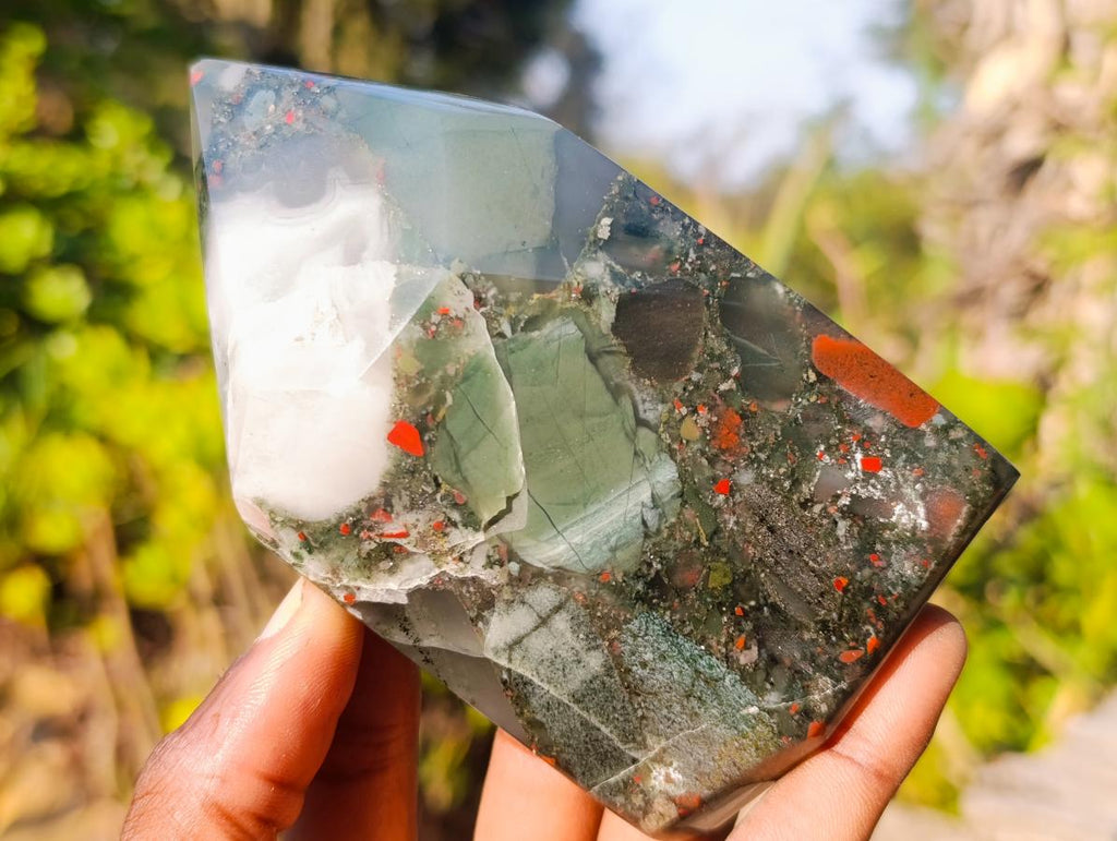 Polished Bloodstone Display Crystals x 3 From Swaziland - Toprock Gemstones and Minerals 
