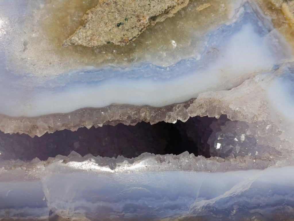 Polished and Natural Large Blue Lace Agate Standing Display Piece x 1 From Nsanje, Malawi - Toprock Gemstones and Minerals 