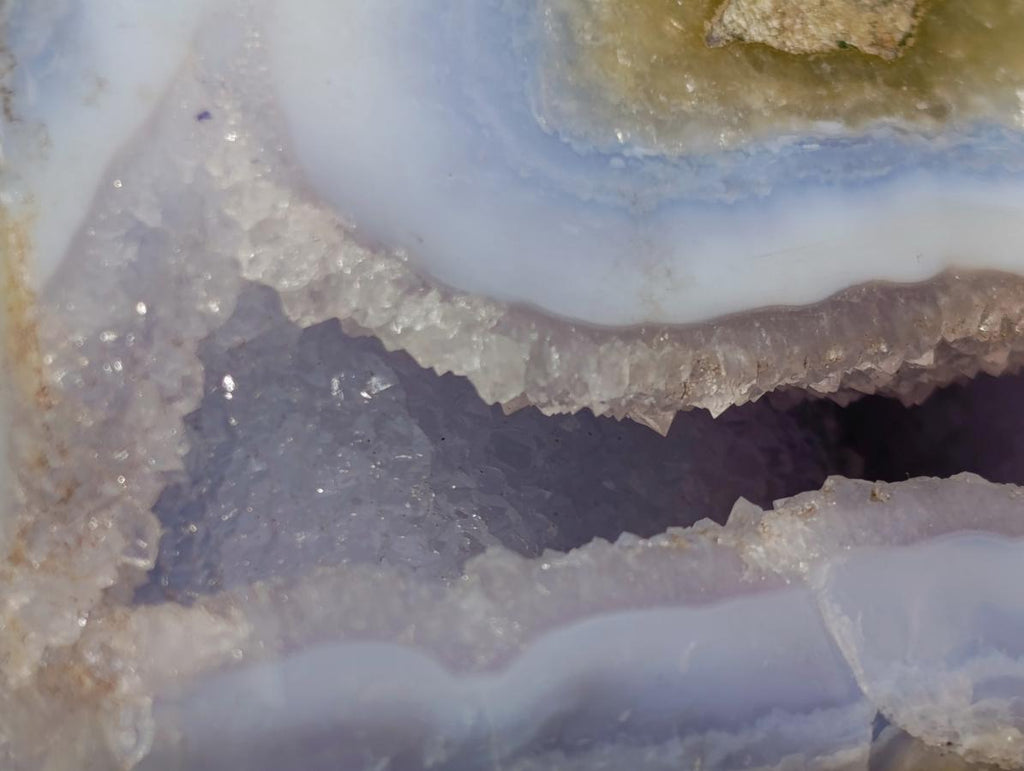 Polished and Natural Large Blue Lace Agate Standing Display Piece x 1 From Nsanje, Malawi - Toprock Gemstones and Minerals 