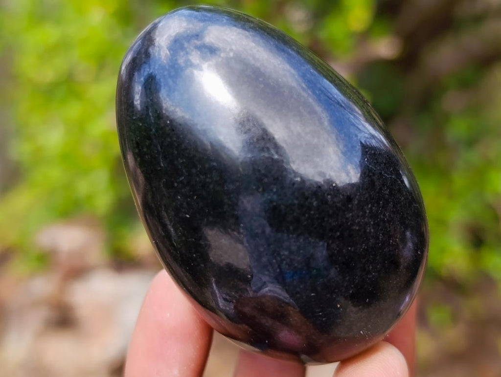 Polished Black Basalt Eggs x 6 From Madagascar - Toprock Gemstones and Minerals 