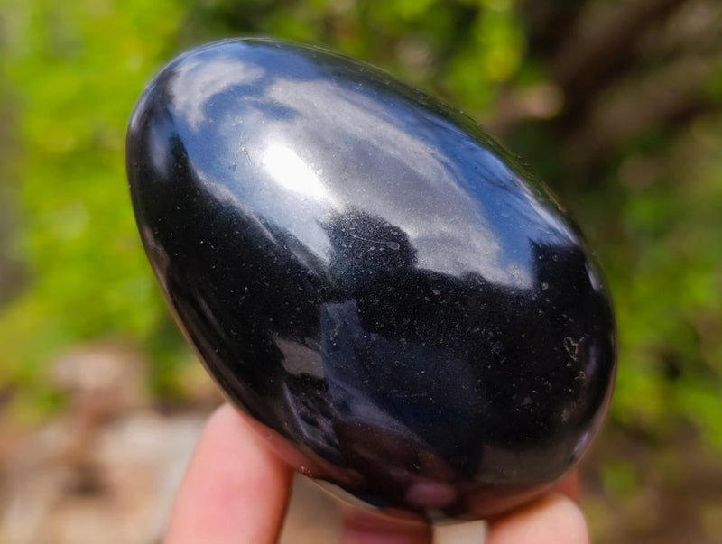 Polished Black Basalt Eggs x 6 From Madagascar - Toprock Gemstones and Minerals 