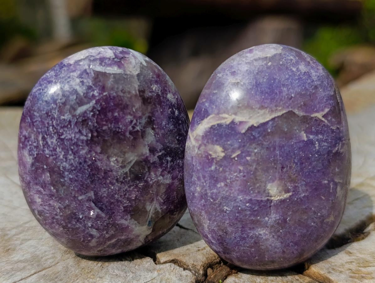 Polished Lepidolite Galets x 20 From Ambatondrazaka, Madagascar - Toprock Gemstones and Minerals 