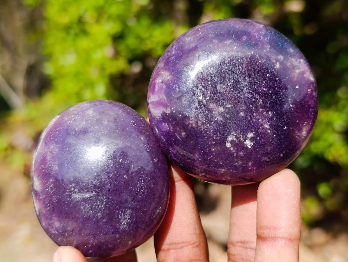 Polished Lepidolite Galets x 20 From Ambatondrazaka, Madagascar - Toprock Gemstones and Minerals 