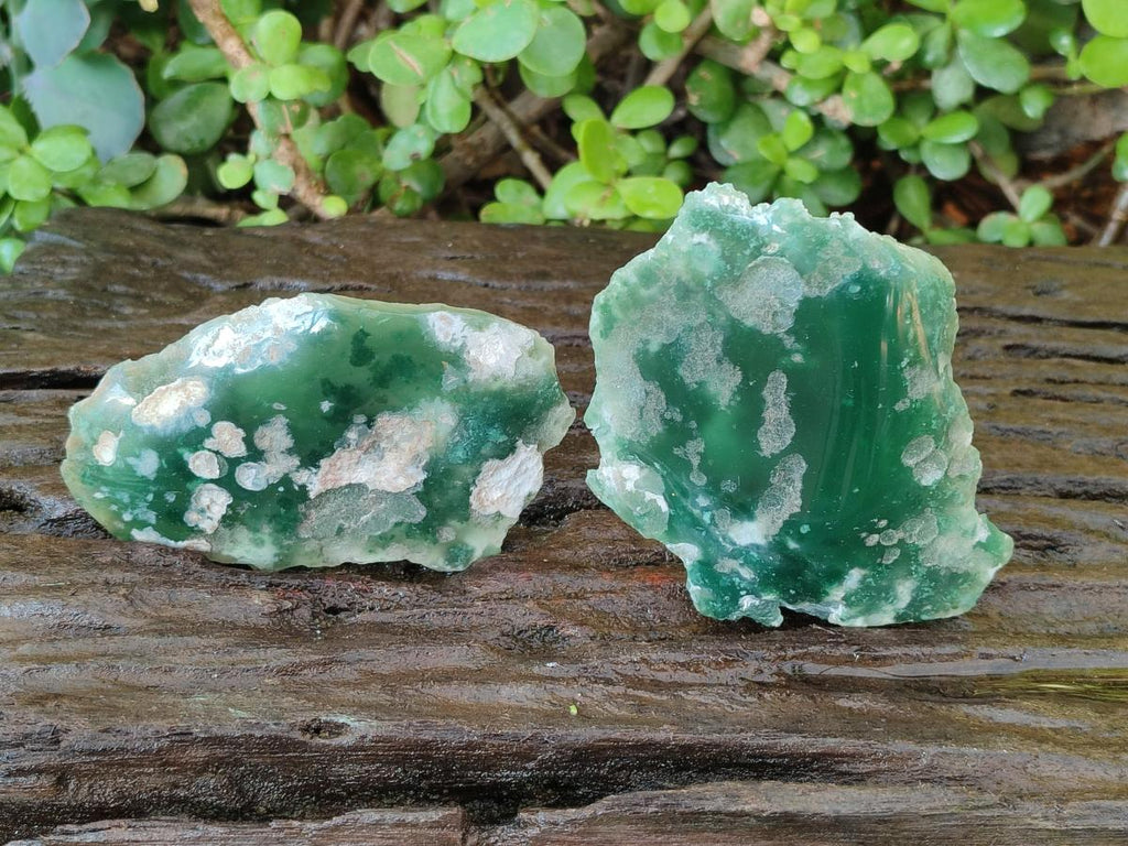Polished One Side Mtorolite Chrysoprase Slices x 12 From Mutorashanga, Zimbabwe - Toprock Gemstones and Minerals 
