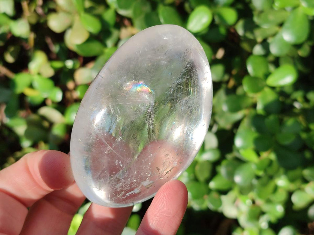 Polished Large Clear Quartz Crystal Palm Stones x 12 From Madagascar - Toprock Gemstones and Minerals 
