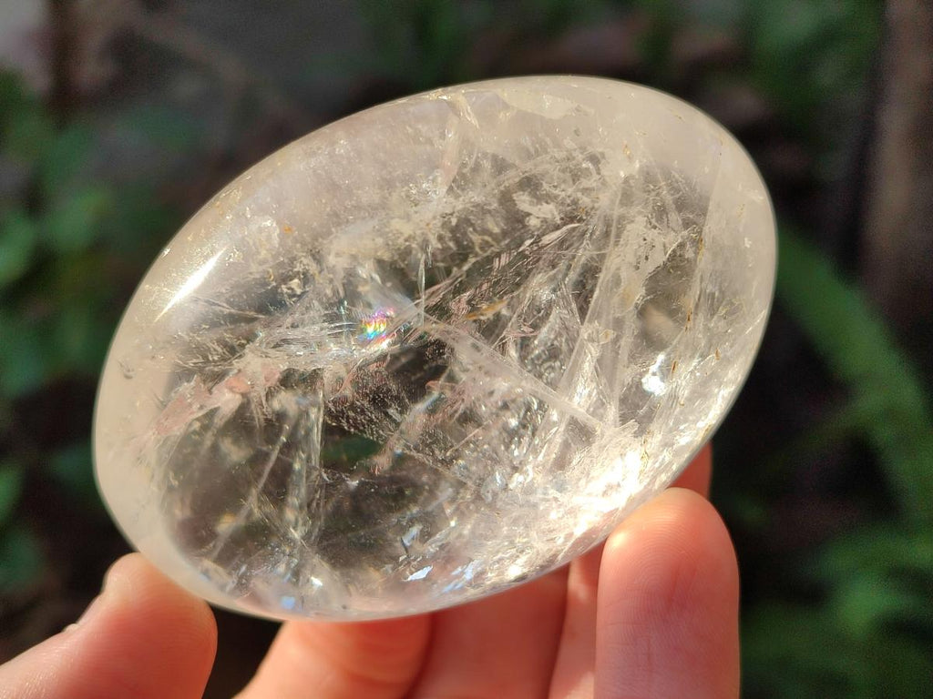 Polished Large Clear Quartz Crystal Palm Stones x 12 From Madagascar - Toprock Gemstones and Minerals 