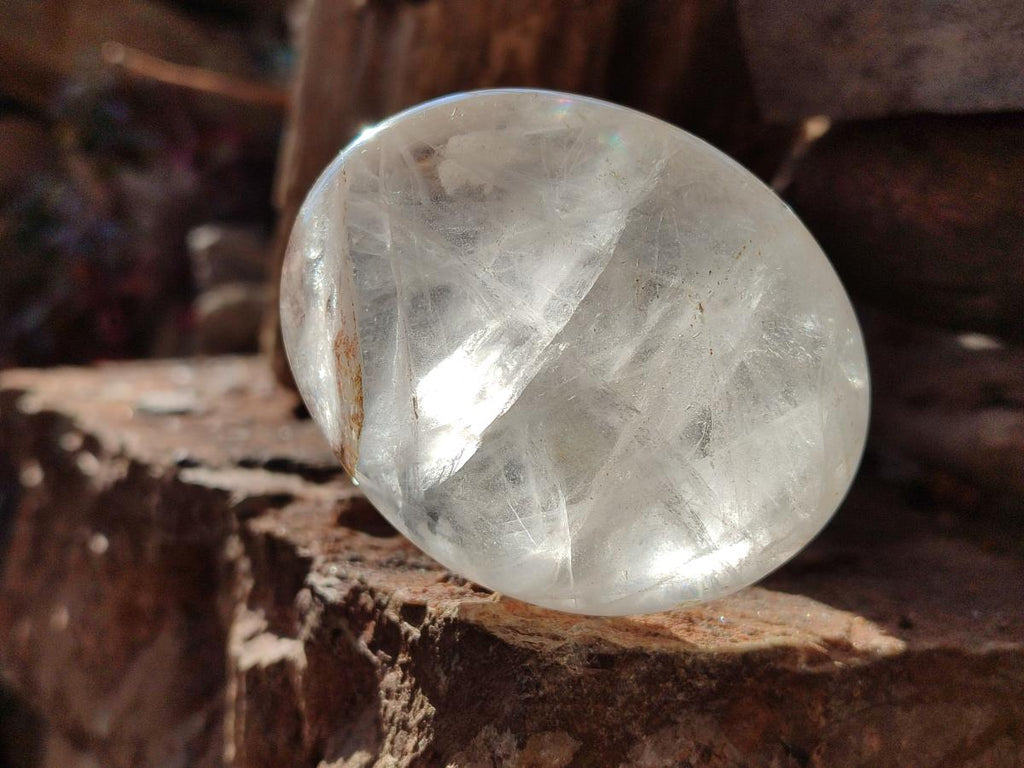 Polished Large Clear Quartz Crystal Palm Stones x 12 From Madagascar - Toprock Gemstones and Minerals 