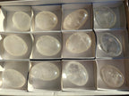 Polished Large Clear Quartz Crystal Palm Stones x 12 From Madagascar - Toprock Gemstones and Minerals 