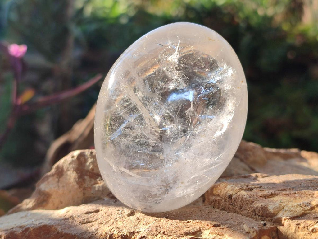 Polished Large Clear Quartz Crystal Palm Stones x 12 From Madagascar - Toprock Gemstones and Minerals 
