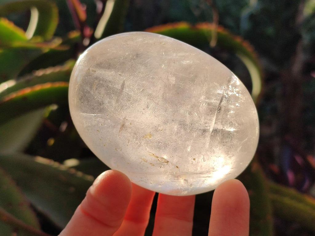 Polished Large Clear Quartz Crystal Palm Stones x 12 From Madagascar - Toprock Gemstones and Minerals 