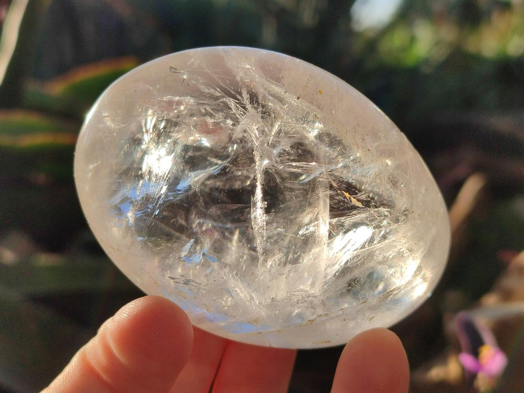 Polished Large Clear Quartz Crystal Palm Stones x 12 From Madagascar - Toprock Gemstones and Minerals 