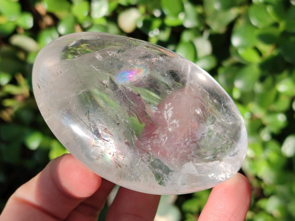 Polished Large Clear Quartz Crystal Palm Stones x 12 From Madagascar - Toprock Gemstones and Minerals 