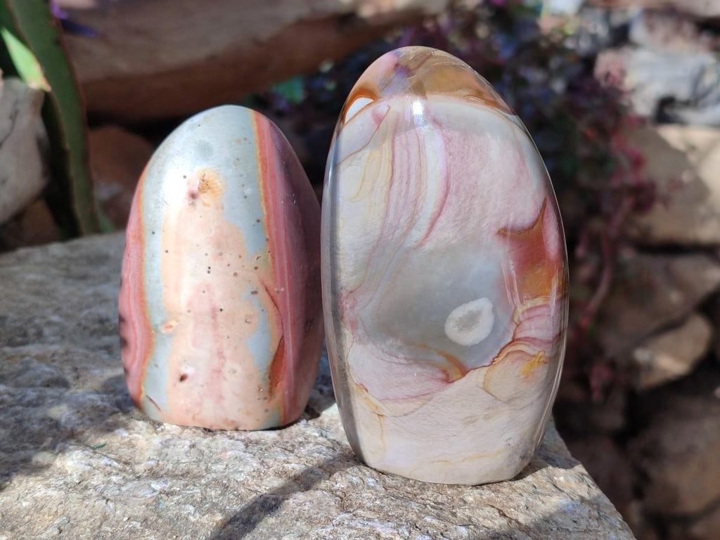 Polished Polychrome Jasper Standing Display Pieces x 4 From Androka, Madagascar - Toprock Gemstones and Minerals 