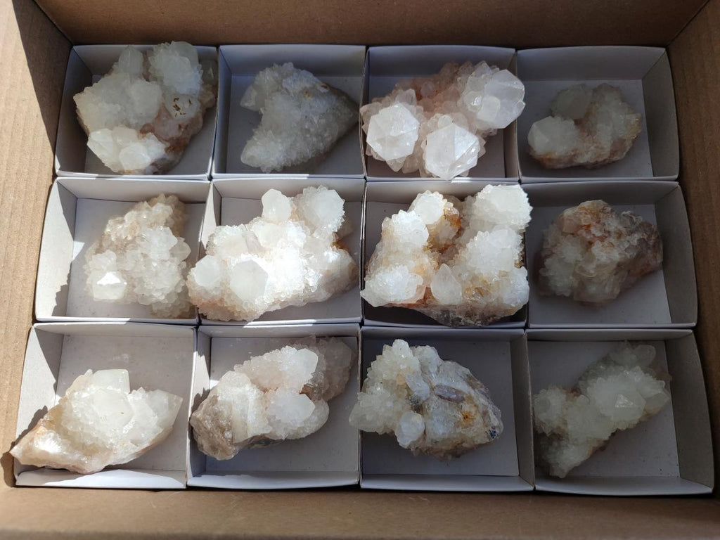 Natural White Spirit Quartz Clusters x 12 From Boekenhouthoek, South Africa - Toprock Gemstones and Minerals 