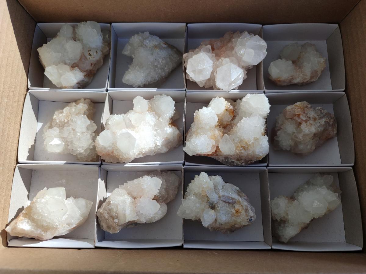 Natural White Spirit Quartz Clusters x 12 From Boekenhouthoek, South Africa - Toprock Gemstones and Minerals 