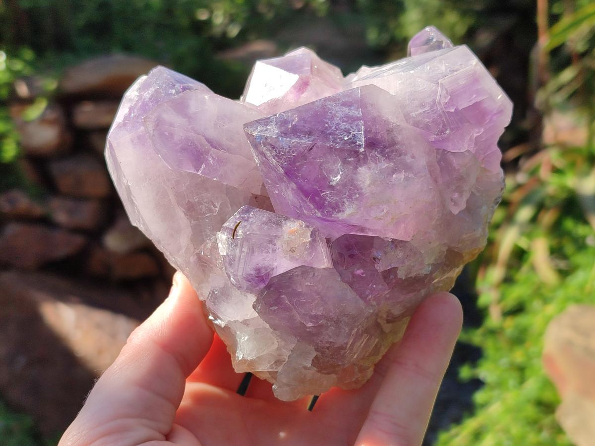 Natural Jacaranda Amethyst Clusters x 2 From Mumbwa, Zambia - Toprock Gemstones and Minerals 