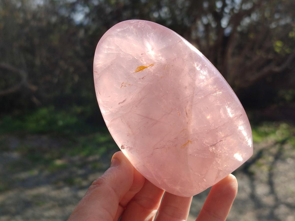 Polished Gemmy Rose Quartz Standing Display Pieces x 2 From Madagascar - Toprock Gemstones and Minerals 