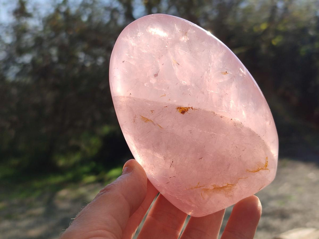 Polished Gemmy Rose Quartz Standing Display Pieces x 2 From Madagascar - Toprock Gemstones and Minerals 