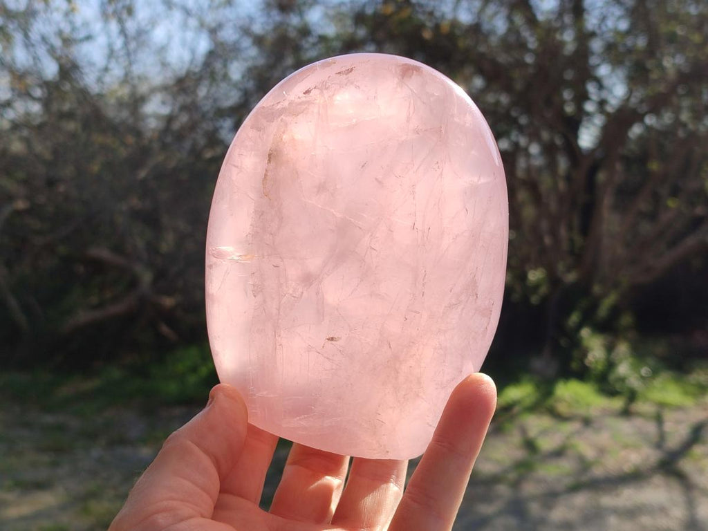 Polished Gemmy Rose Quartz Standing Display Pieces x 2 From Madagascar - Toprock Gemstones and Minerals 
