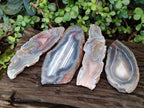 Polished One Side Red Shashe River Sardonyx Agate Slices x 4 From Shashe River, Zimbabwe - Toprock Gemstones and Minerals 