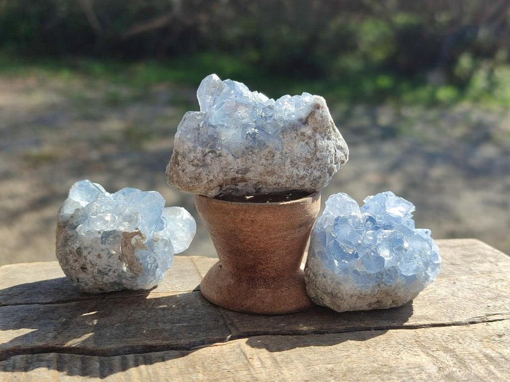 Natural Blue Celestite Specimens x 35 From Sakoany, Madagascar - Toprock Gemstones and Minerals 