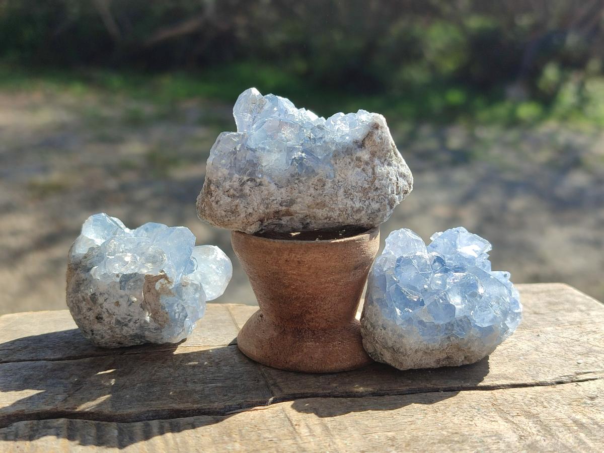 Natural Blue Celestite Specimens x 35 From Sakoany, Madagascar - Toprock Gemstones and Minerals 