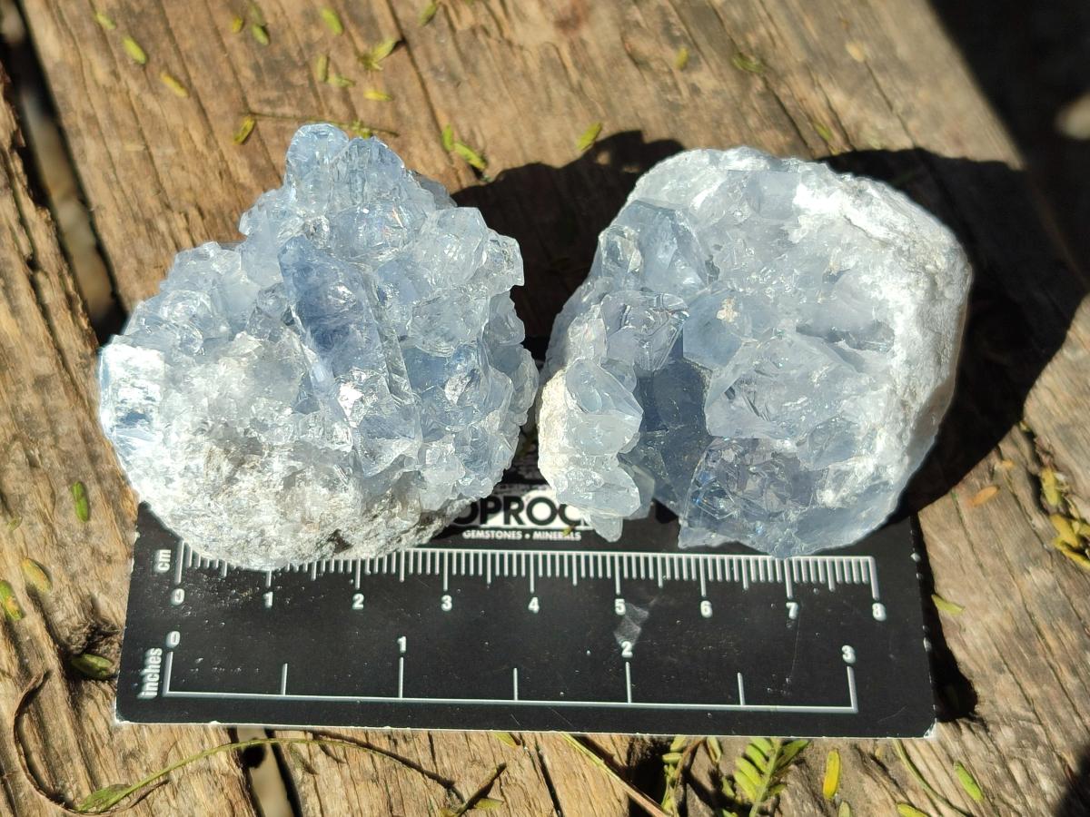 Natural Blue Celestite Specimens x 35 From Sakoany, Madagascar - Toprock Gemstones and Minerals 