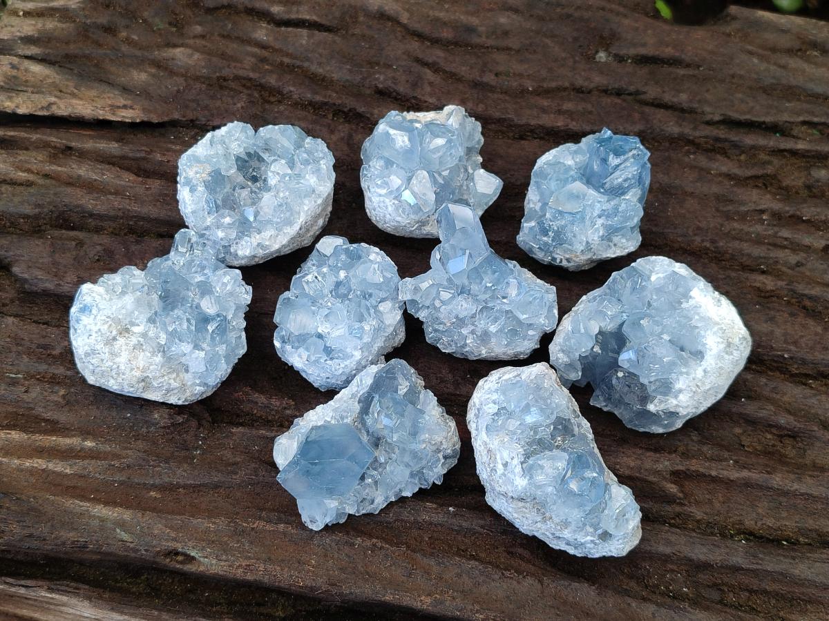 Natural Blue Celestite Specimens x 35 From Sakoany, Madagascar - Toprock Gemstones and Minerals 