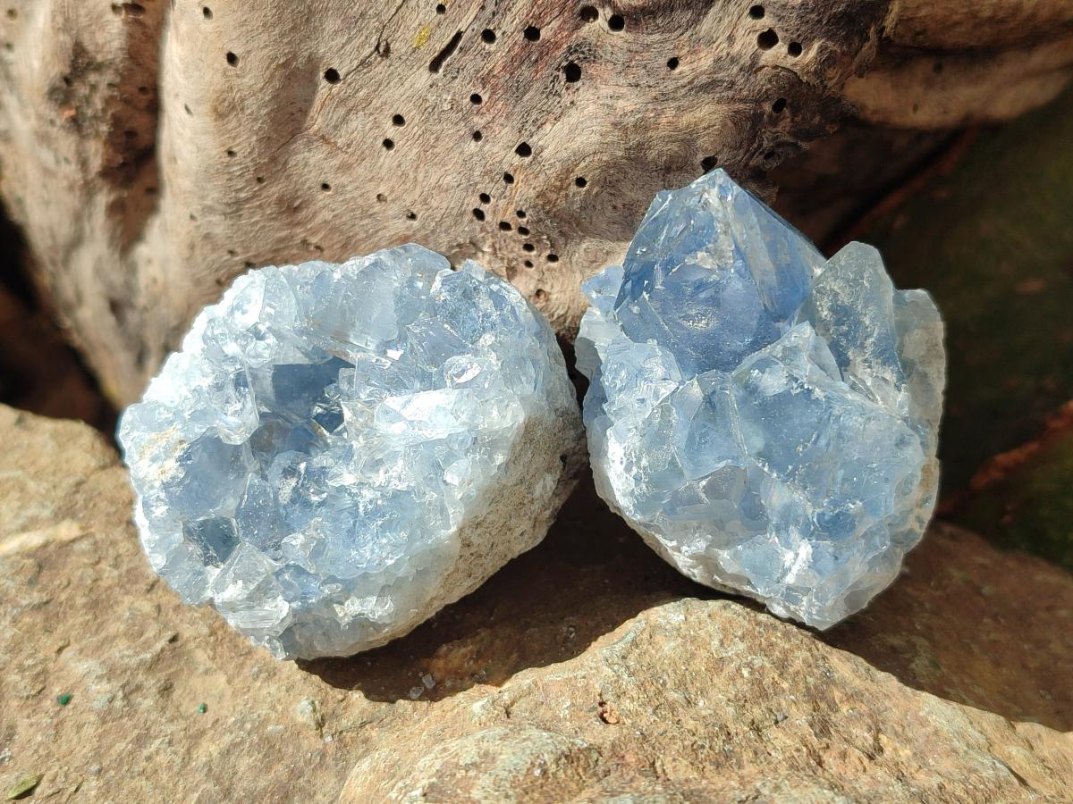 Natural Blue Celestite Specimens x 35 From Sakoany, Madagascar - Toprock Gemstones and Minerals 