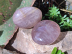 Polished Gemmy Rose Quartz Palm Stones x 35 From Madagascar - Toprock Gemstones and Minerals 