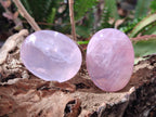 Polished Gemmy Rose Quartz Palm Stones x 35 From Madagascar - Toprock Gemstones and Minerals 