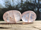 Polished Gemmy Rose Quartz Palm Stones x 35 From Madagascar - Toprock Gemstones and Minerals 