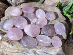 Polished Gemmy Rose Quartz Palm Stones x 35 From Madagascar - Toprock Gemstones and Minerals 