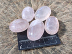 Polished Gemmy Rose Quartz Palm Stones x 35 From Madagascar - Toprock Gemstones and Minerals 