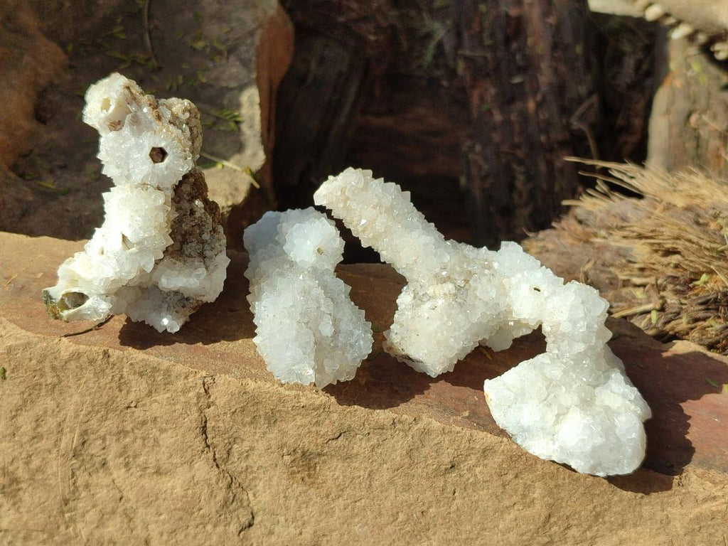 Natural Drusy Stalagmitic Snow Finger Quartz Coated Crystals x 35 From Albert's Mountain, Lesotho - Toprock Gemstones and Minerals 