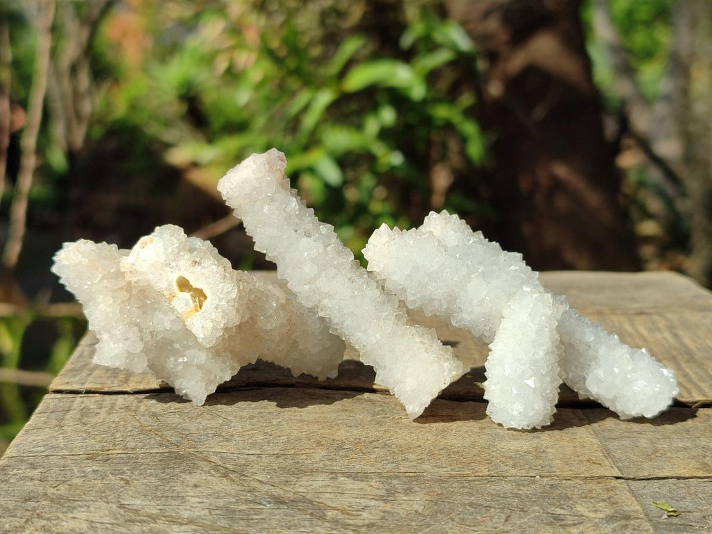 Natural Drusy Stalagmitic Snow Finger Quartz Coated Crystals x 35 From Albert's Mountain, Lesotho - Toprock Gemstones and Minerals 