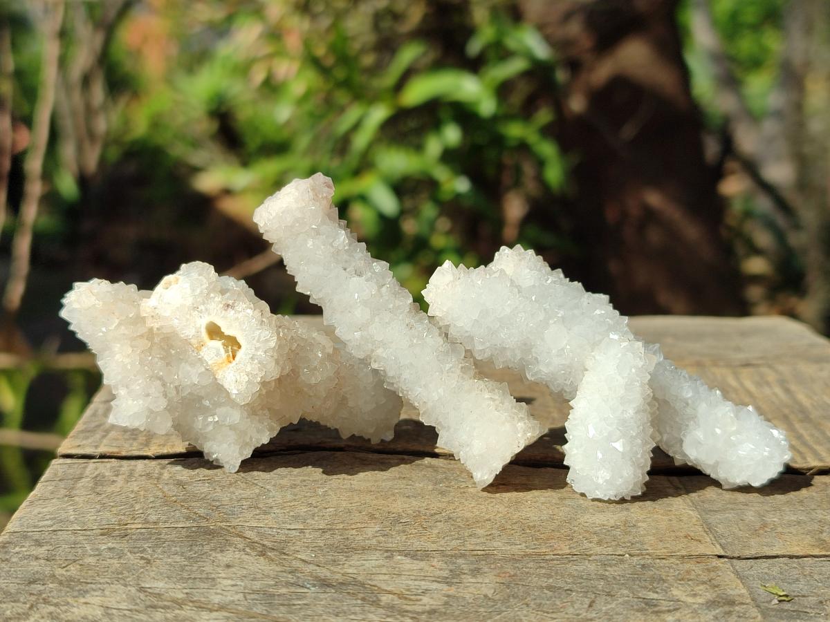 Natural Drusy Stalagmitic Snow Finger Quartz Coated Crystals x 35 From Albert's Mountain, Lesotho - Toprock Gemstones and Minerals 