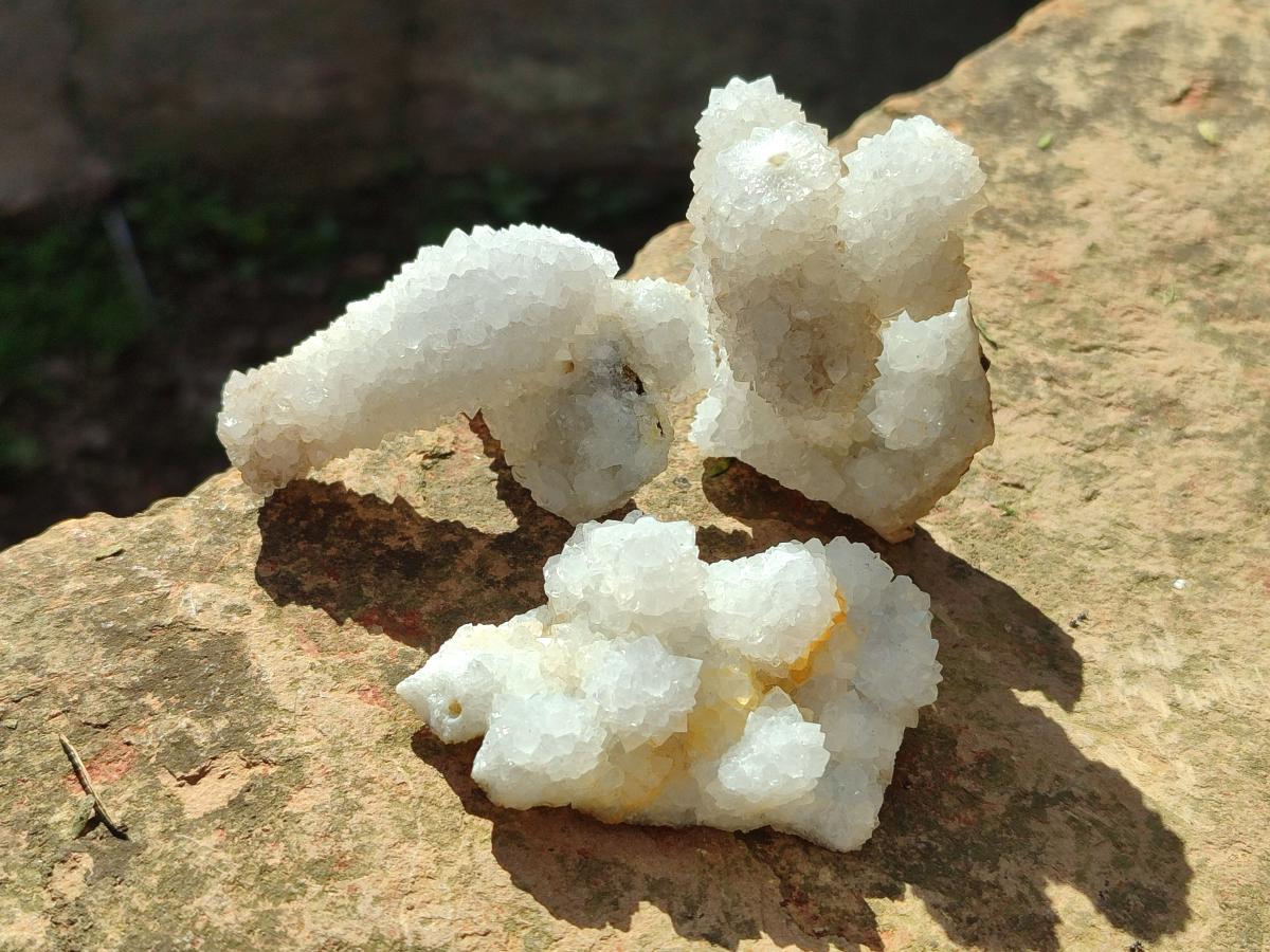 Natural Drusy Stalagmitic Snow Finger Quartz Coated Crystals x 35 From Albert's Mountain, Lesotho - Toprock Gemstones and Minerals 