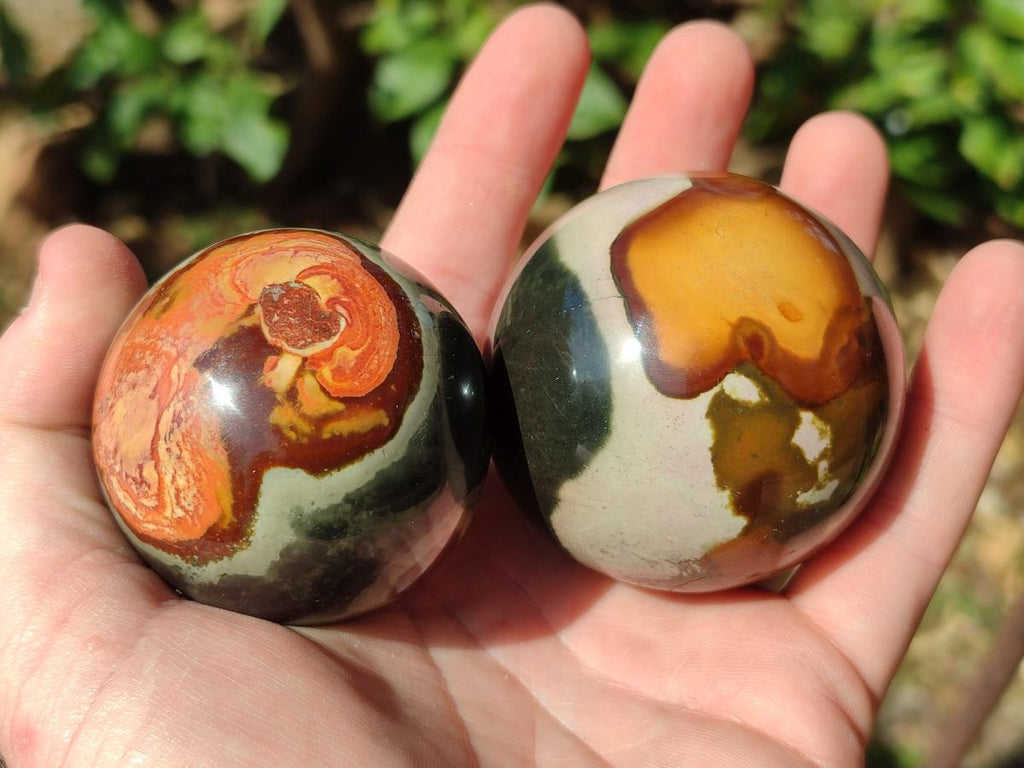 Polished Polychrome Jasper Spheres x 4 From Androka, Madagascar - Toprock Gemstones and Minerals 