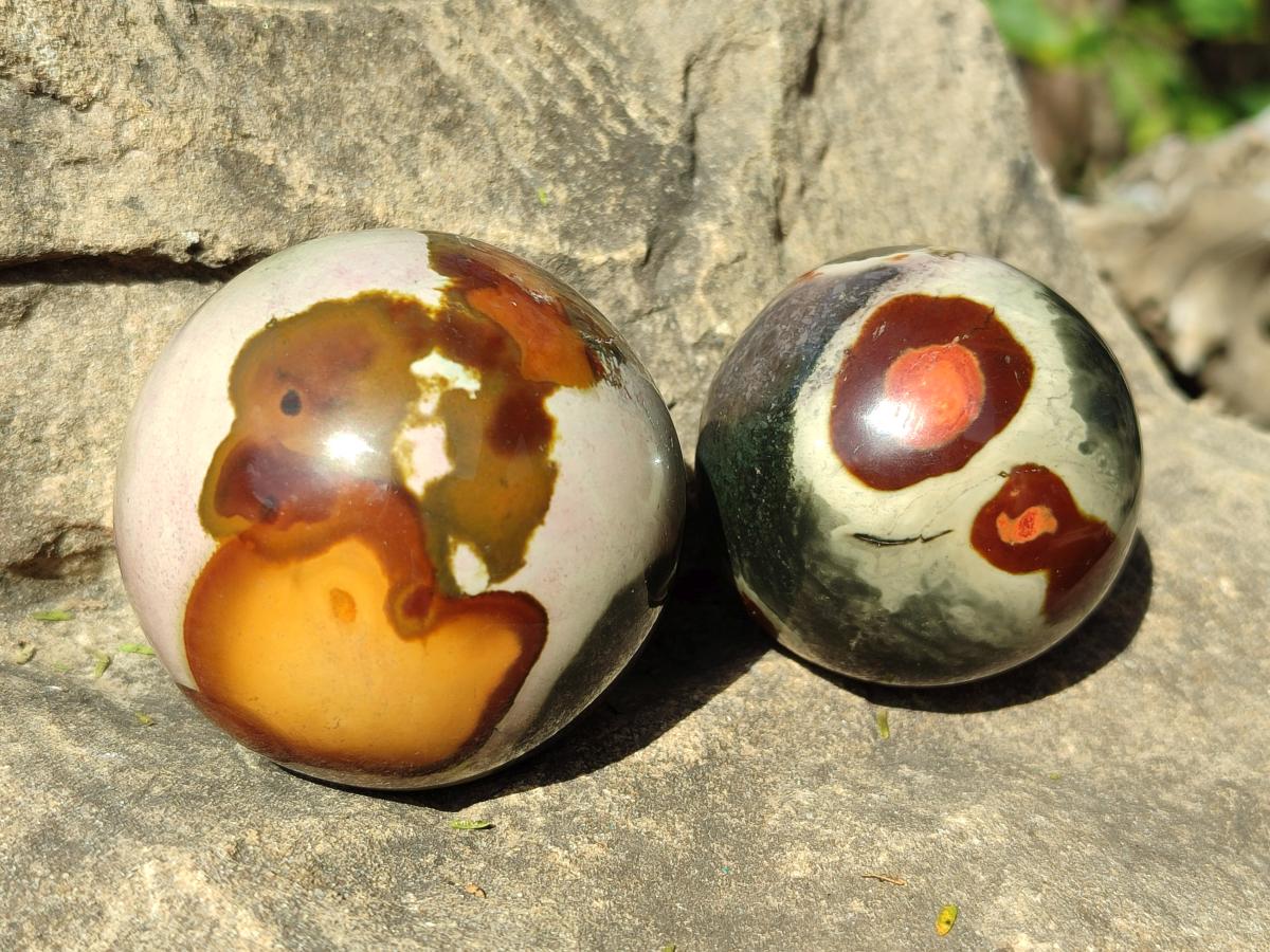 Polished Polychrome Jasper Spheres x 4 From Androka, Madagascar - Toprock Gemstones and Minerals 