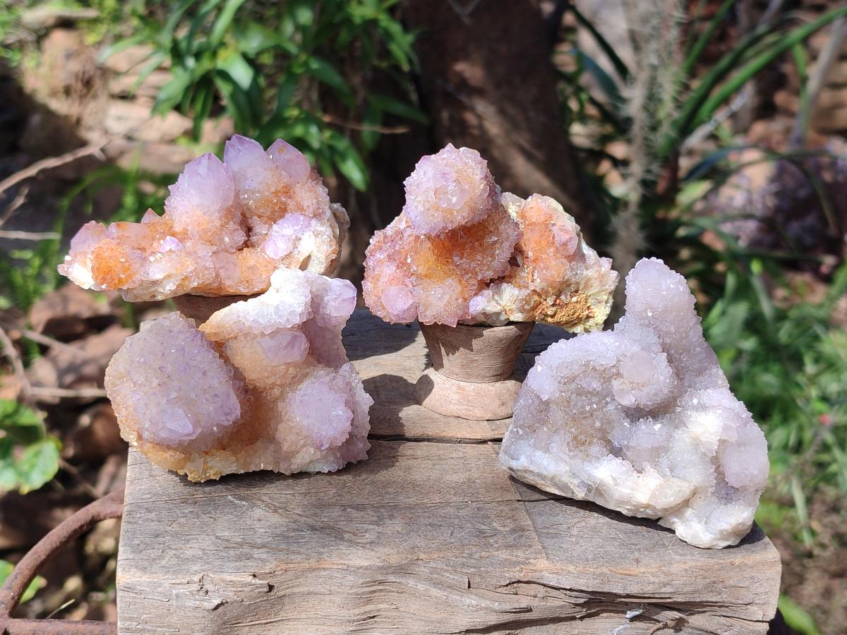 Natural Spirit Ametrine Clusters x 4 From Boekenhouthoek, South Africa - Toprock Gemstones and Minerals 